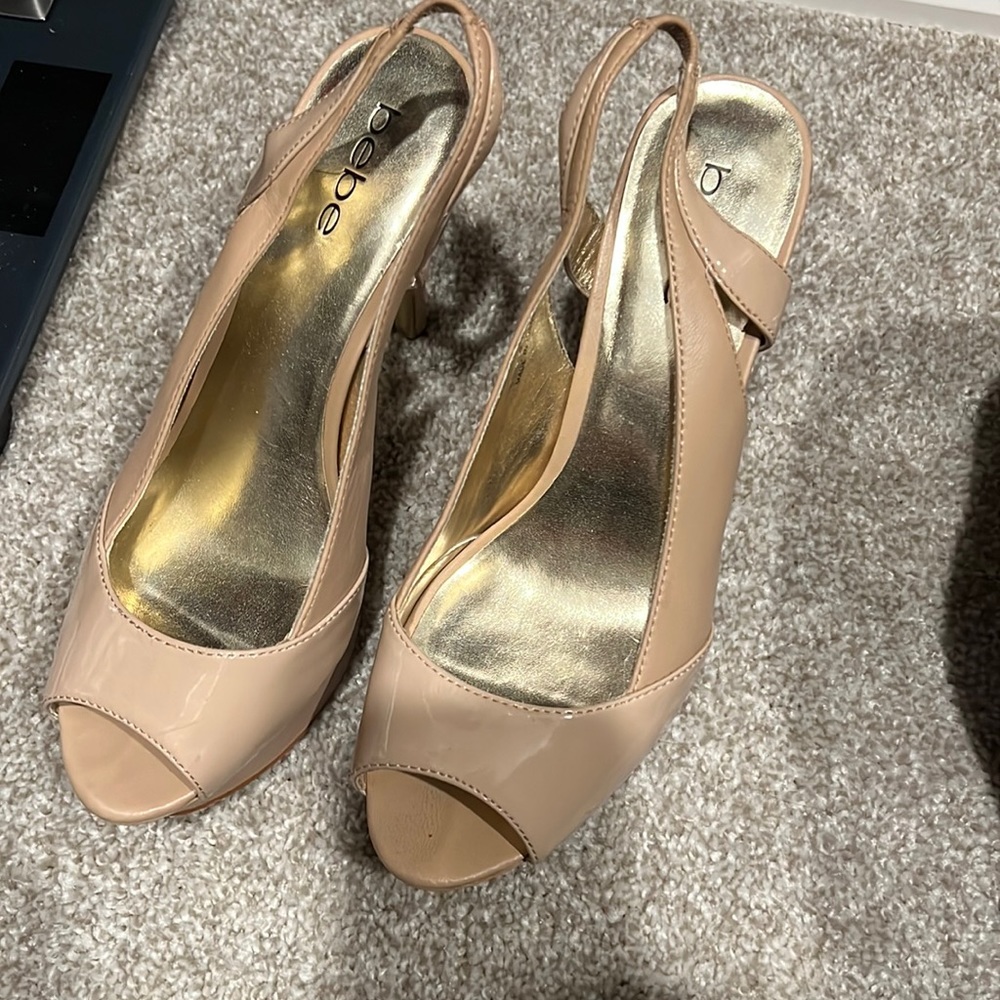 Bebe platform slingback heels
